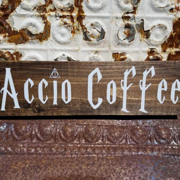 Harry Potter Accio Coffee Wood sign, Coffee decor - Picture 2 of 2